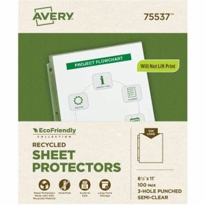 Avery  Sheet Protectors, Economy Wgt,11"x8-1/2", 100/BX, Semi-Clear