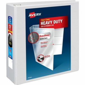 Avery  View Binder, Hvy-dty, EZD Ring, 4" Cap, White