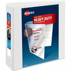 Avery  View Binder, Hvy-dty, EZD Ring, 3" Cap, White
