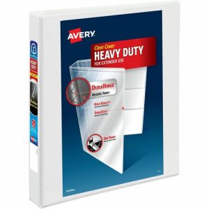 Avery  View Binder, Hvy-dty, EZD Ring, 1" Cap, White