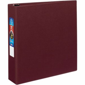 Avery  Binder, DuraHinge, 4 Pockets, 2" Cap, 8-1/2"x11", Maroon