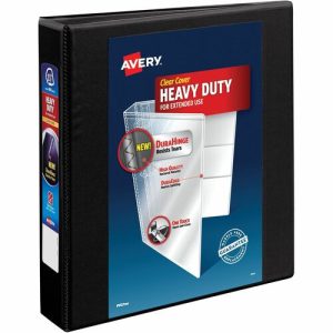 Avery  View Binder, DuraHinge, 1-1/2" Capacity, 8-1/2"x11", Black