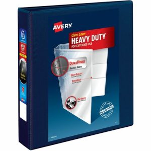 Avery  View Binder, DuraHinge, 1-1/2" Capacity, 8-1/2"x11", Navy