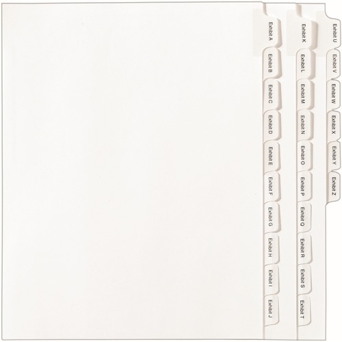 Avery Index Dividers, Legal Exhibit, Alphabetical, A-Z, White