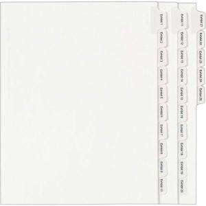 Avery  Index Dividers, Exhibit 1-25, Side Tab, 25/ST, White