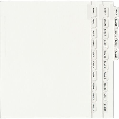 Avery Index Dividers, Exhibit 1-25, Side Tab, 25/ST, White