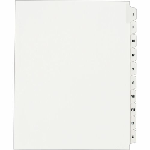 Avery Index Dividers, "I-X", Side Tab, 8-1/2"x11", 10/Set, White