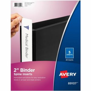 Avery  Binder Spine Inserts, 2" Capacity, 20/PK, White