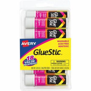 Avery  Glue Sticks, Permanent, .26 oz, Value Pack, 18/PK, Clear