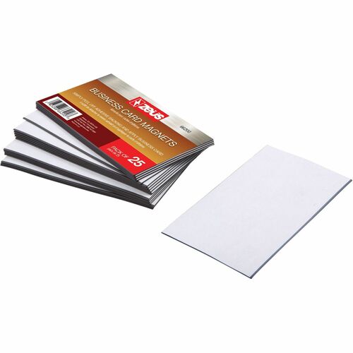 Baumgartens Business Card Magnets,Adhesive Back,3"x2", 25/PK, White