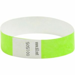 Baumgartens Security Wrist Band,Tear-Resistant,10"x3/4", 100/PK, GN