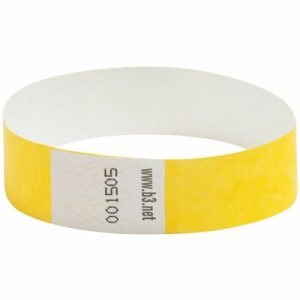 Baumgartens Security Wrist Band,Tear-Resistant,10"x3/4", 100/PK, YW