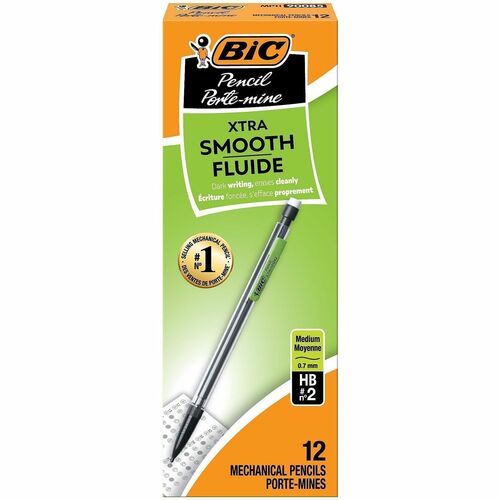 Bic Mechanical Pencil, 0.7mm, w/Pocket Clip, Clear