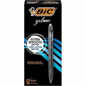 Bic  Pen, Gel, Retractable, 0.7mm Point, Black