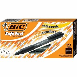 Bic  Pen,Retractable,Ballpoint,Med Point,Black Barrel/Ink