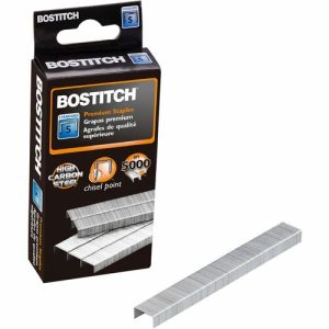 Bostitch (Stanley Bostitch)  Standard Staples, Chisel Point, 1/4", Round Wire, 5000/BX