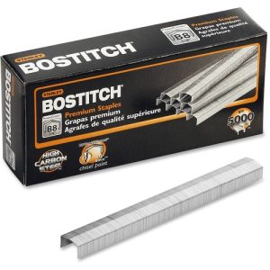 Bostitch (Stanley Bostitch)  B8 Staples,Chisel Point,Use In B8 Line,1/2"W,1/4"L, 5000/BX