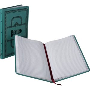 Boorum & Pease  Account Book, Record-Ruled, 300 Pages, 12-1/8"x7-5/8", Blue