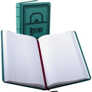 Boorum & Pease  Account Book, Record-Ruled, 500 Pages, 12-1/8"x7-5/8", Blue