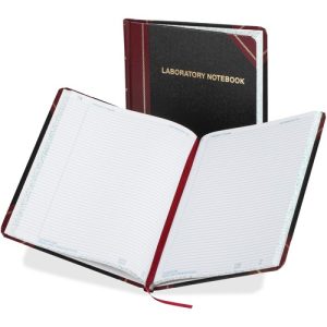 Boorum & Pease  Laboratory Record Book,150 Pages,8-1/8"x10-3/8",Black/Red