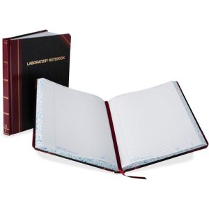 Boorum & Pease  Laboratory Record Book,300 Pages,8-1/8"x10-3/8",Black/Red